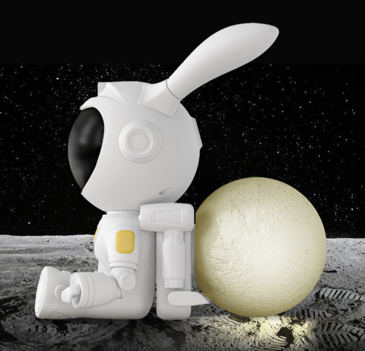 Домашний лазерный проектор звездного неба Заяц космонафт / Moon Bunny