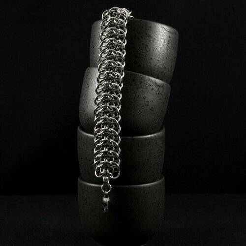 Браслет-цепочка Алёна Китаева, 1 шт., размер 19 см, диаметр 5 см, серебристый