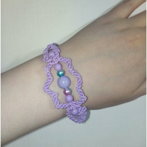 Плетеный браслет cutebra, 1 шт., размер 25.5 см, фиолетовый