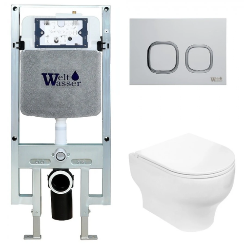 Унитаз с инсталляцией WeltWasser AMBERG 497 ST + ERLENBACH 004 GL WT + AMBERG RD MT CR