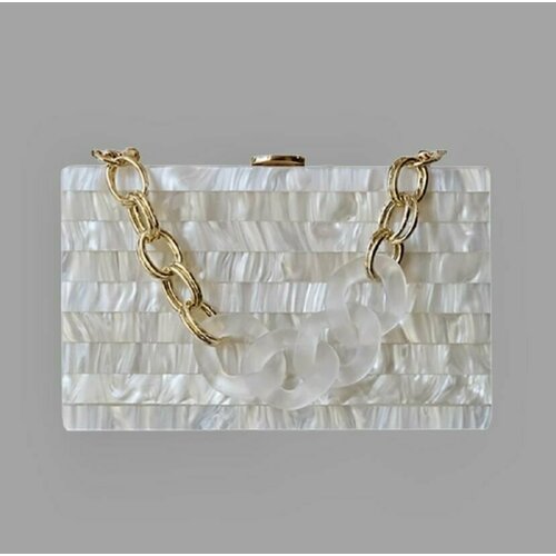 фото Сумка клатч , фактура гладкая, рельефная, лаковая, матовая, плетеная, экрю, белый sorona jewelry