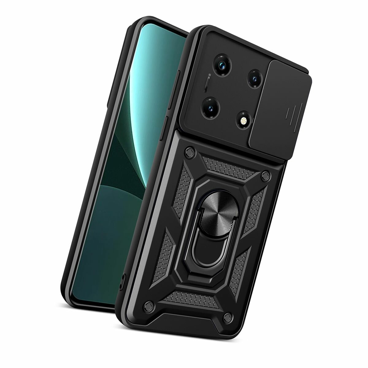 Чехол с кольцом Bumper Case для Infinix Note 30 Pro черный