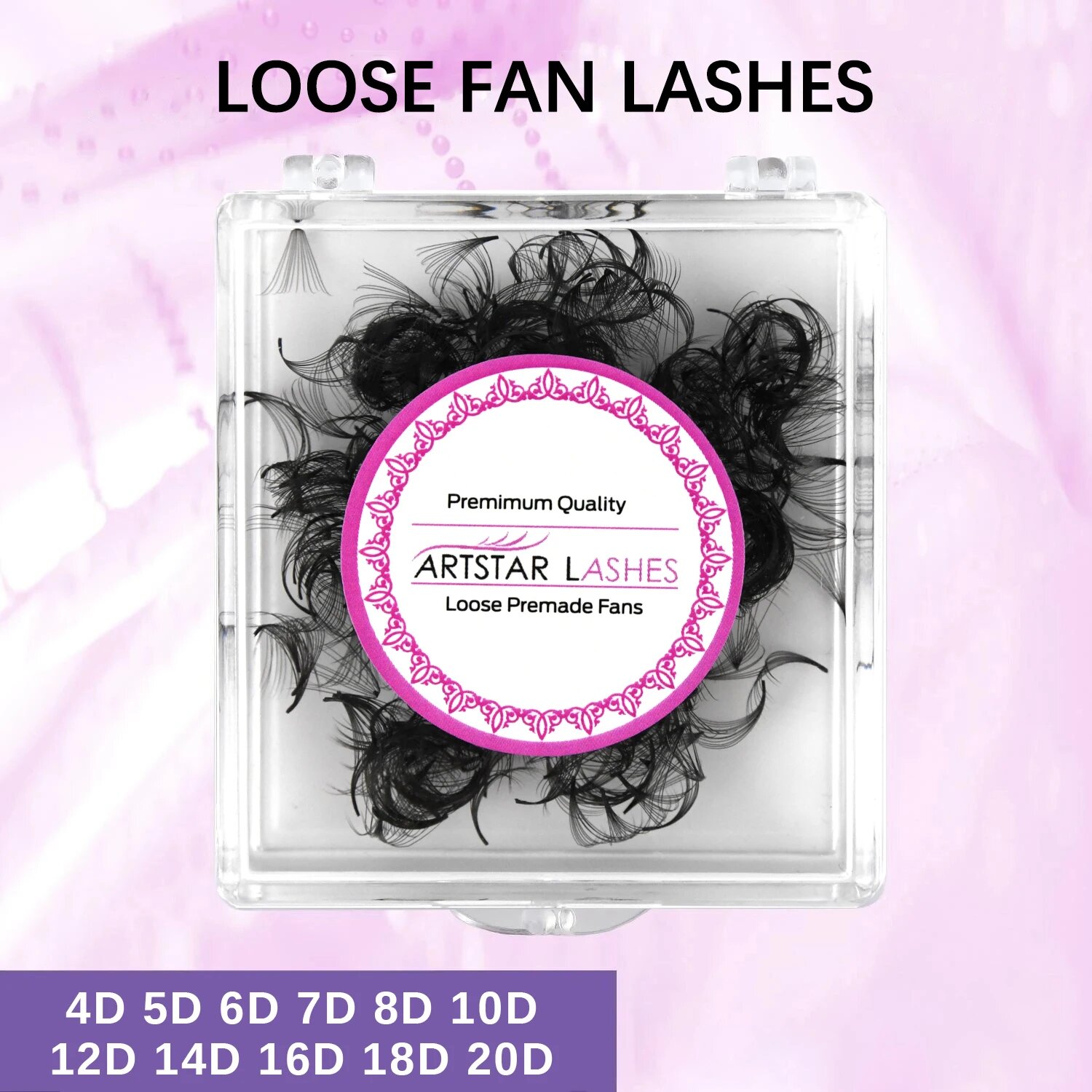 ARTSTAR LASHES Свободные веерные наращивания ресниц 4D-20D черные 10D 0.05mm thickness D 11mm