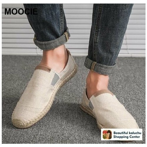 фото Эспадрильи moocie, размер cn40 (длина стопы 24.5-25 см), бежевый