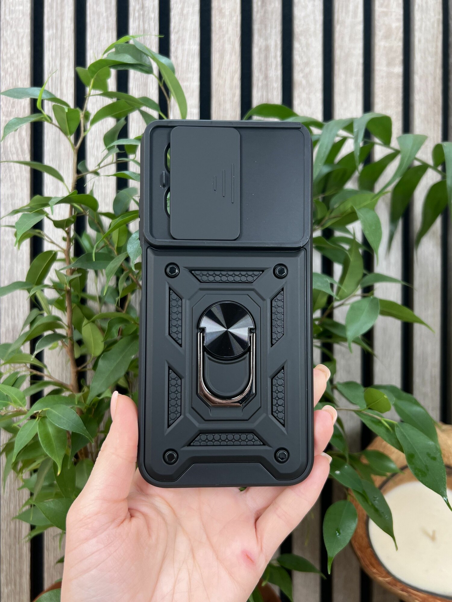 Чехол противоударный armors на Infinix Hot 50i и Infinix Smart 9 / Инфиникс Хот 50i и Инфиникс Смарт 9 с защитой камеры (Черный) — фото 1