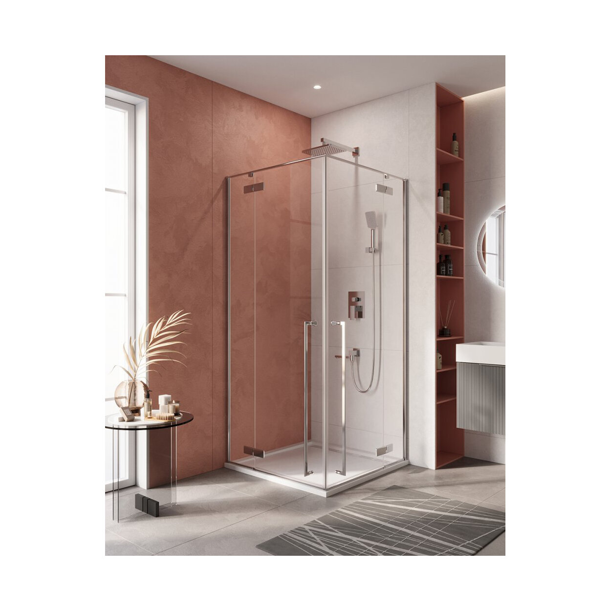 Душевой уголок Cezares (Цезарис) LINER-A-2-90-C-Cr цвет профиля хром стекло прозрачное 6 мм 90х195х90 см