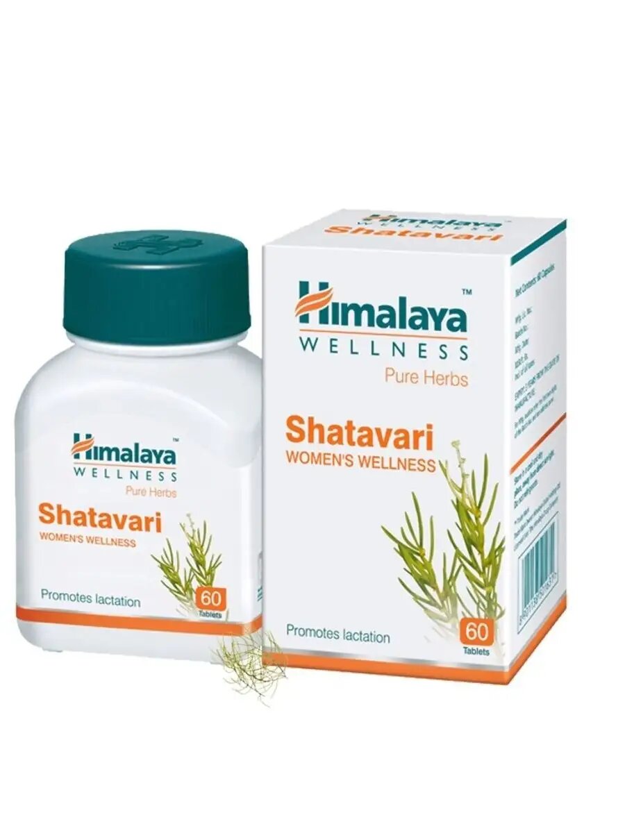 Изображение Шатавари Himalaya, для женщин, пищевой продукт, таблетки, 60 шт.