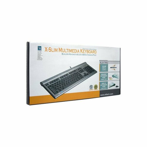 Клавиатура A4Tech KLS-7MUU Silver USB черно-серый, 1 шт.