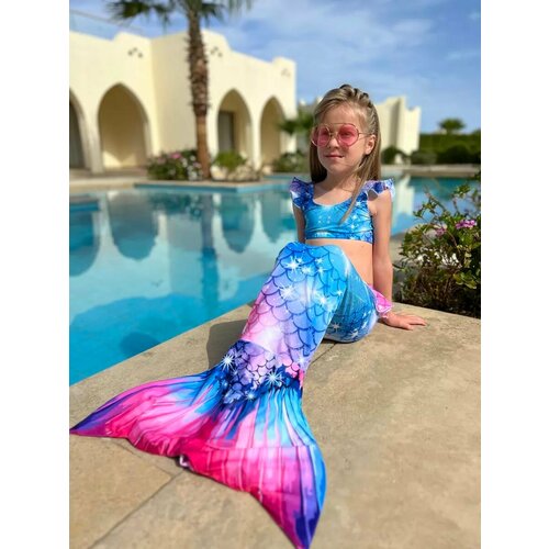 фото Купальник capitania mermaids tail, размер 116, розовый, голубой