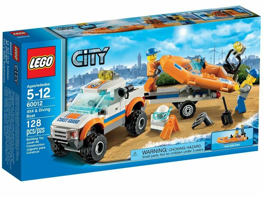 Конструктор LEGO City 60012 4 x 4 & Diving Boat (Внедорожник и катер водолазов) 2013 год