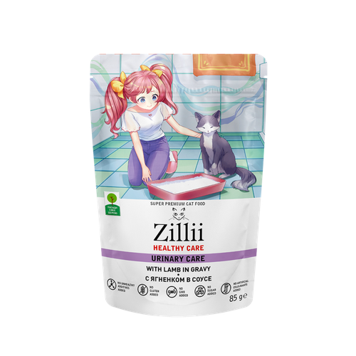 фото "zillii healthy care urinary care" с ягненком в соусе" влажный корм для кошек 85гр(пауч)