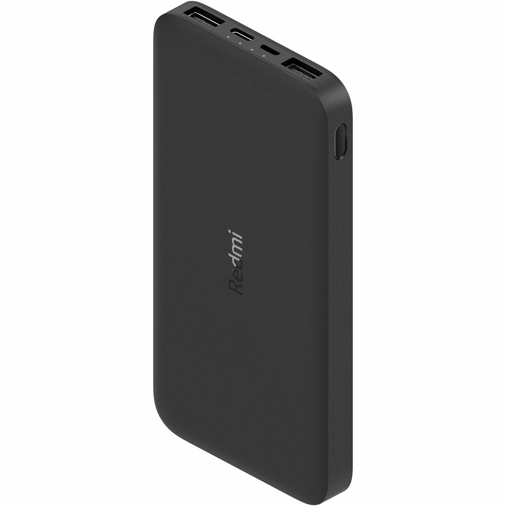 Портативный аккумулятор Xiaomi Redmi Power Bank с кабелем чёрный 10000мАч