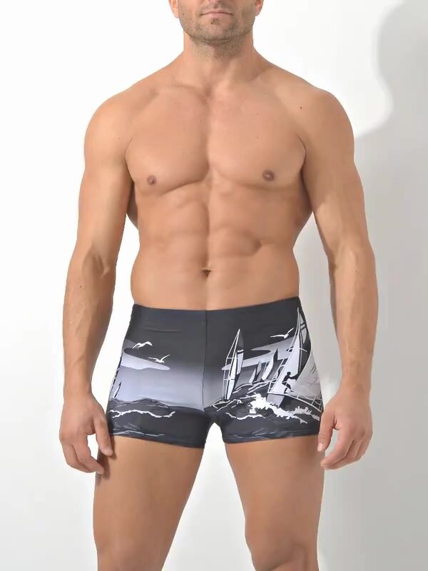 Плавки Империя белья Плавательные шорты PW SOLID BOARDSHORT, размер 48, черный/серый — фото 1