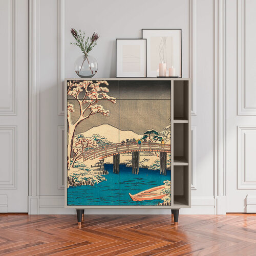 Изображение товара Комод - STORYZ - BS6 Katabira River by Utagawa Hiroshige, Размер - 94 x 110 x 41 см, Цвет корпуса - , Сатин