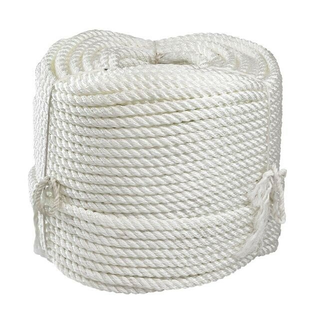 Веревка 3-прядная d14мм, L150м, белый, Marine Rocket (Москва)