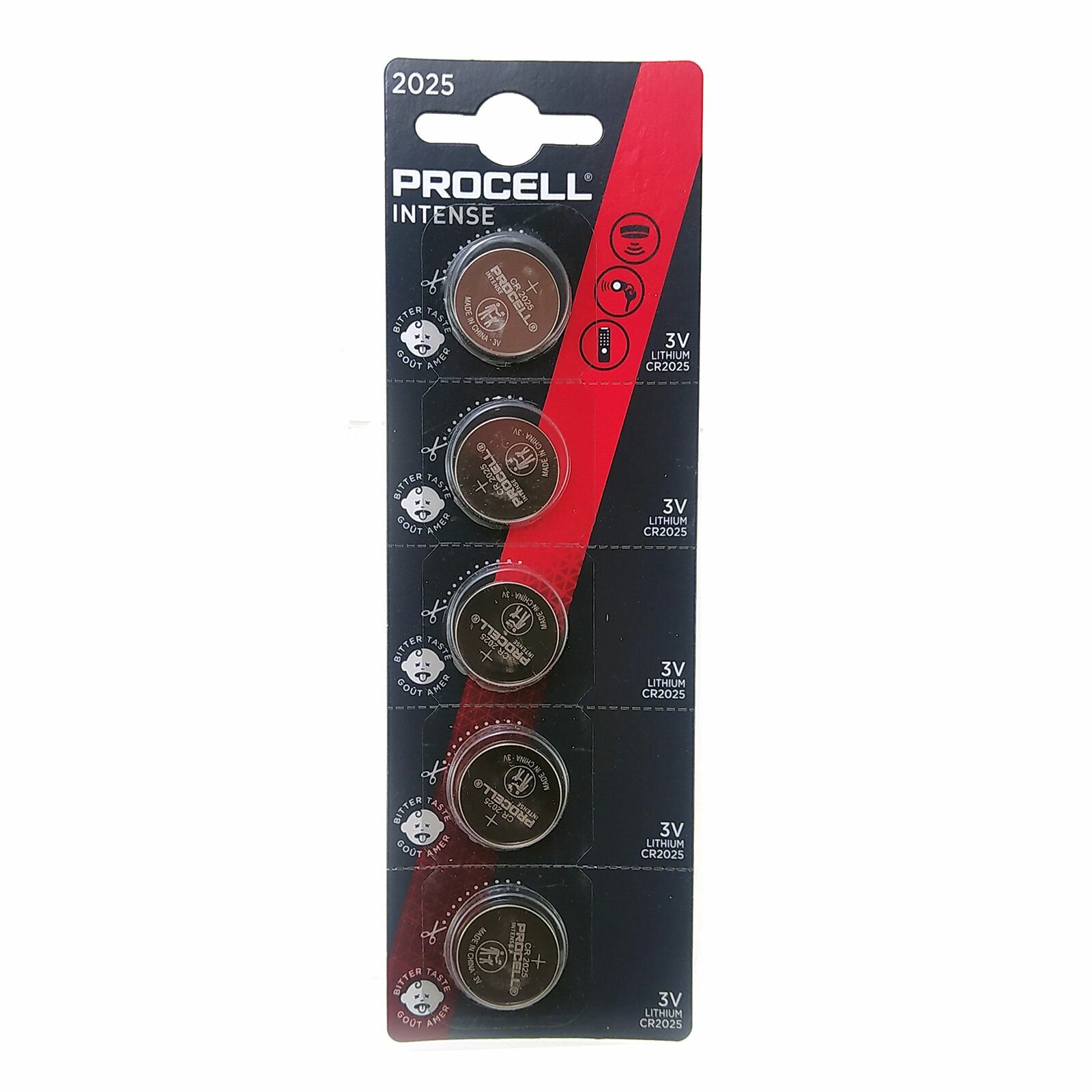 Батарейка (5шт) литиевая DURACELL CR2025 PROCELL intense дисковая 3В (бл5)