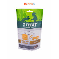 TiTBiT Лакомство для кошек Хрустящие подушечки с лососем для здоровья шерсти, 60г