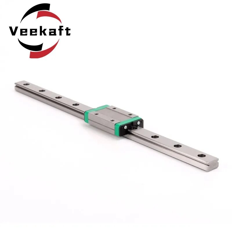 Veekaft MGN7/MGN9/MGN12/MGN15 Набор направляющих линейных направляющих 1 шт. Рельс 100/200/300/400/500/600 мм + 1 шт. Блок мини-направляющая для 3D-принтера с ЧПУ, MGN15C, 200mm