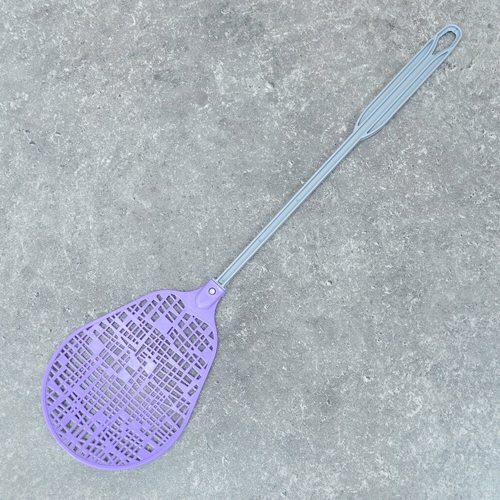 Мухобойка 'Клинт' 41см ударопрочный пластик фиолетовая/серая