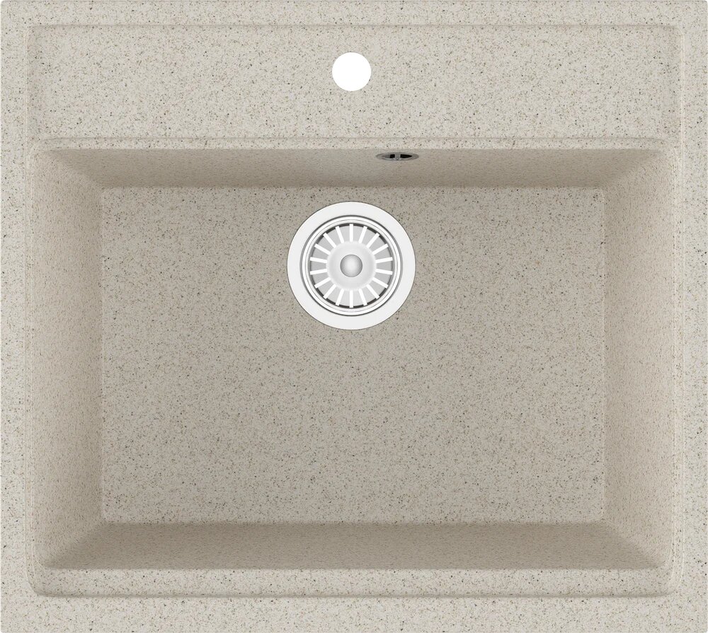 Мойка кухонная Domaci Бьелла DMC-06 мраморная 56x50 прямоугольная мойка для кухни бежевая матовая