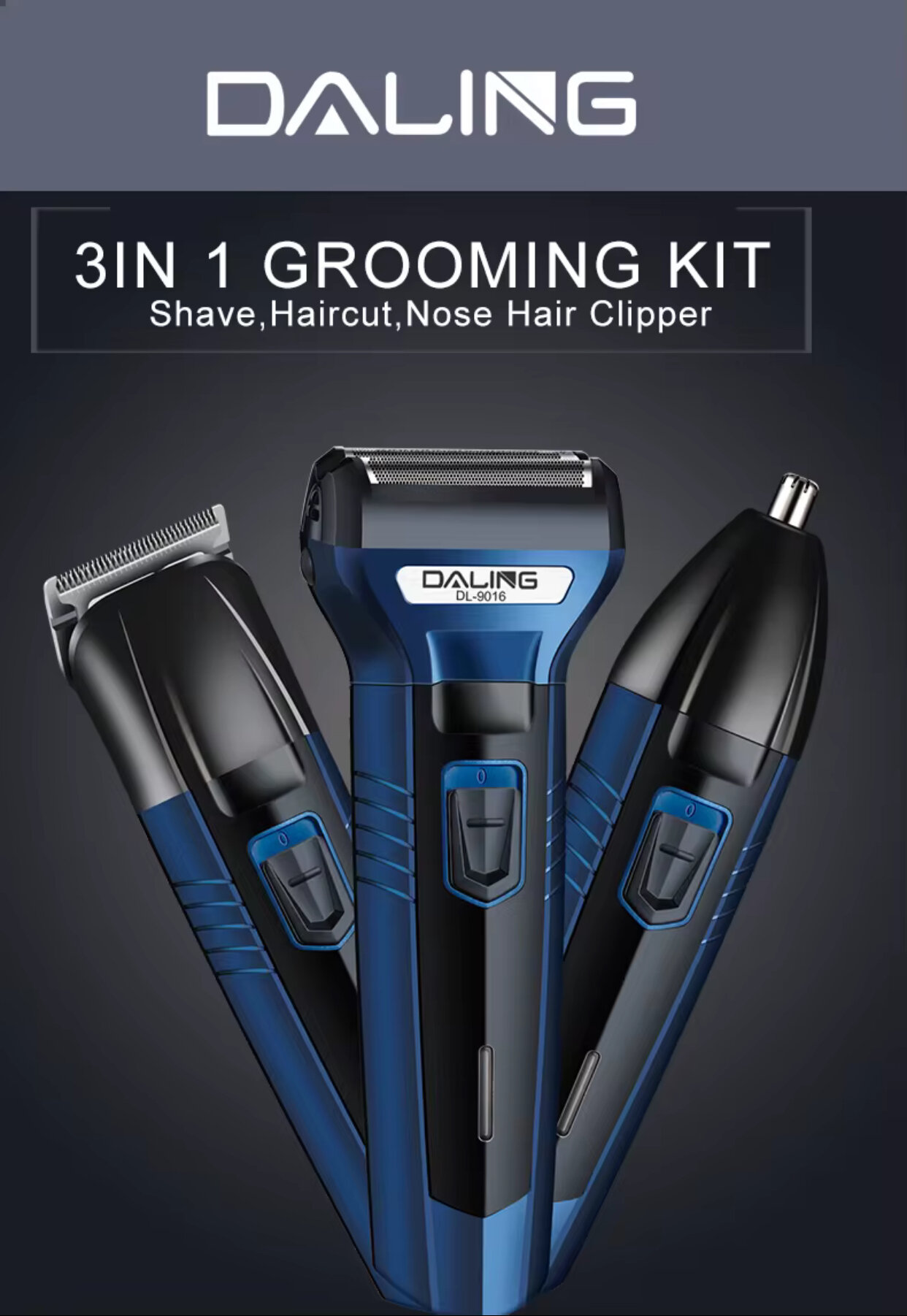 DALING 3V1, DL - 9016, Профессиональный триммер для волос и бороды, Для мужчин!