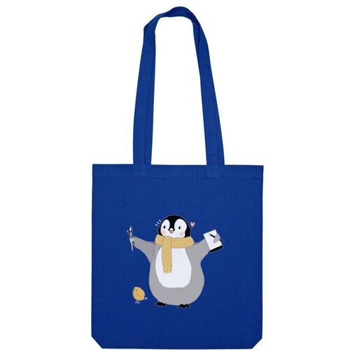 Сумка шоппер Us Basic, синий сумка пингвин художник и цыпленок белый