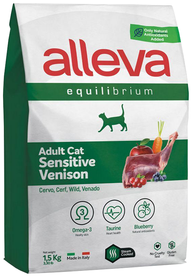 Alleva Equilibrium Sensitive корм для кошек с олениной 1.5 кг - фотография № 1