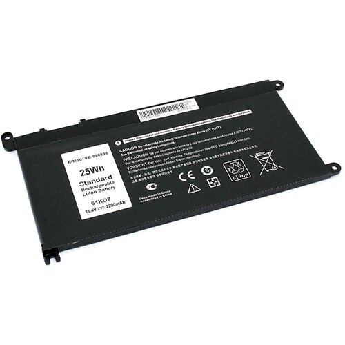 Аккумуляторная батарея для ноутбука Dell 3180 3189 (51KD7) 11.4V 2200mAh OEM xnj46 0xnj46 dc power input jack in cable for dell chromebook 11 3180 3181 3189 latitude 3189 3190 dc30100zi00 dc30100zr00