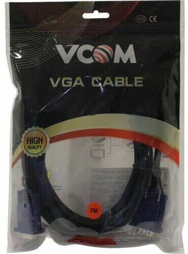 Кабель VGA 3.0м VCOM Telecom 2 фильтра VVG6448-3M - фото №6