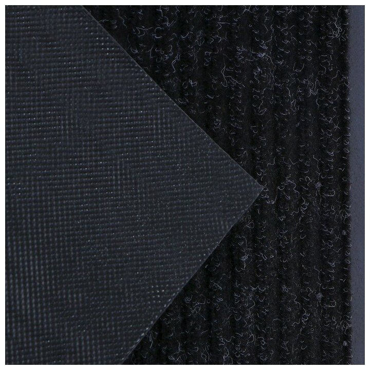 Коврик придверный влаговпитывающий, ребристый, «Стандарт», 50×80 см, цвет чёрный - фотография № 4