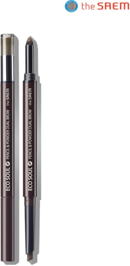 Карандаш-пудра для бровей The Saem Eco Soul Pencil & Powder Dual Brow 02 Deep Brown