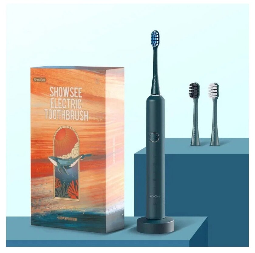 Электрическая зубная щетка ShowSee Electric Toothbrush Travel Set Blue (D2T-B) - фотография № 2