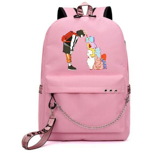 Рюкзак K-POP розовый с цепью №3