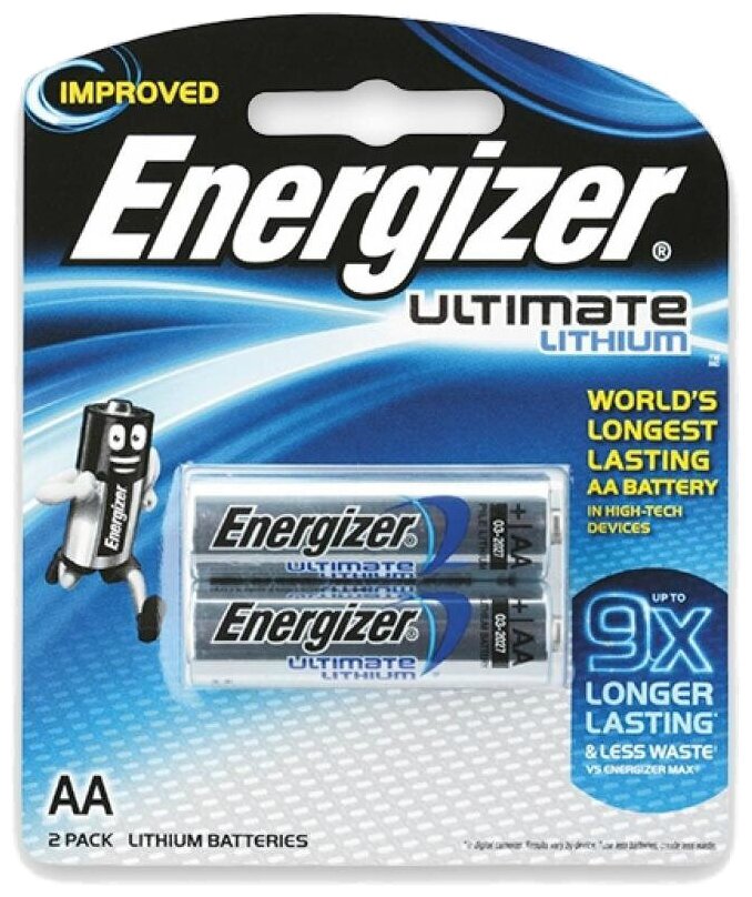 Батарейка Energizer Ultimate Lithium AA, в упаковке: 2 шт.