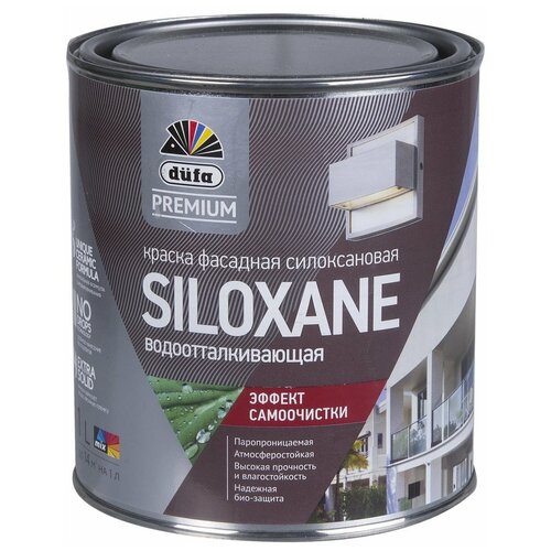 Краска силоксановая Dufa Premium Siloxane глубокоматовая белый 1 л краска фасадная акрил силоксановая dufa premium siloxane база 1 0 9 л