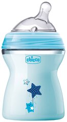 Chicco Бутылочка с наклонной соской Natural Feeling, 250 мл, с 2 месяцев, голубой