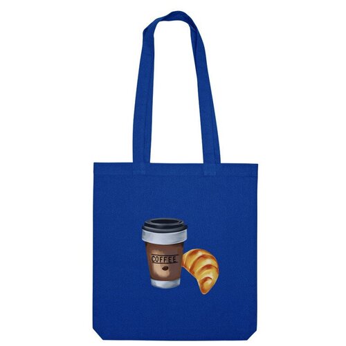 Сумка шоппер Us Basic, синий сумка кофе с круассаном серый