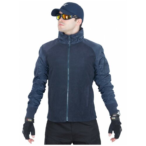 фото Куртка мужская флисовая gongtex russian flight jacket, цвет темно-синий, нави (navi)-m