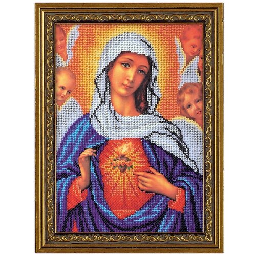 фото Набор для вышивания бисером радуга бисера дева мария, 19*27 см (в-192)
