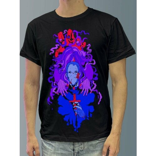 фото Футболка мужская черная из хлопка с dtf принтом абстракция - 654 будь на стиле