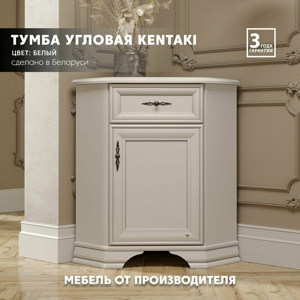 Тумба угловая Kentaki KOMN1D1S/P (белая) Black Red White