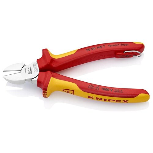 Бокорезы Knipex 70 06 160 T 160 мм красный/желтый бокорезы knipex 73 06 160 t 160 мм красный желтый