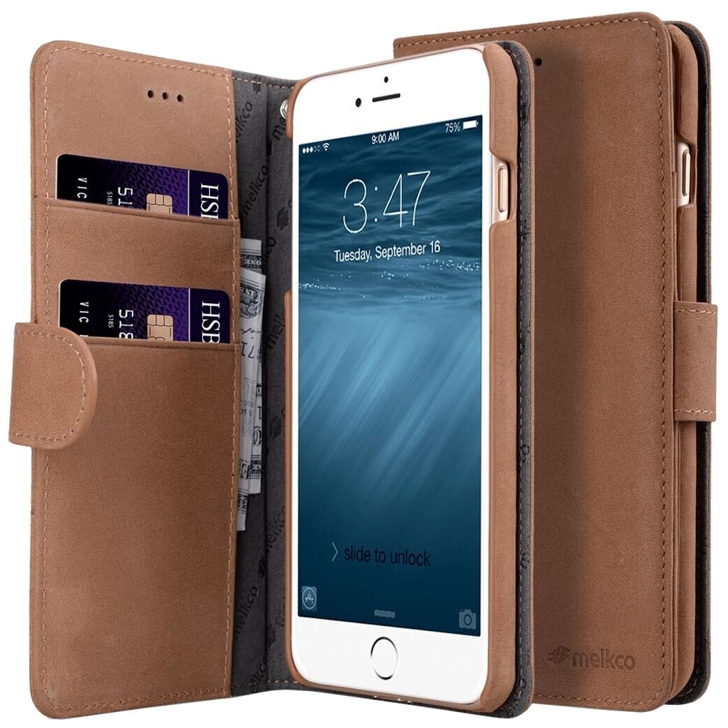 Кожаный чехол книжка Melkco для iPhone 7/8 (4.7") - Wallet Book Type (Classic Vintage Brown) - коричневый