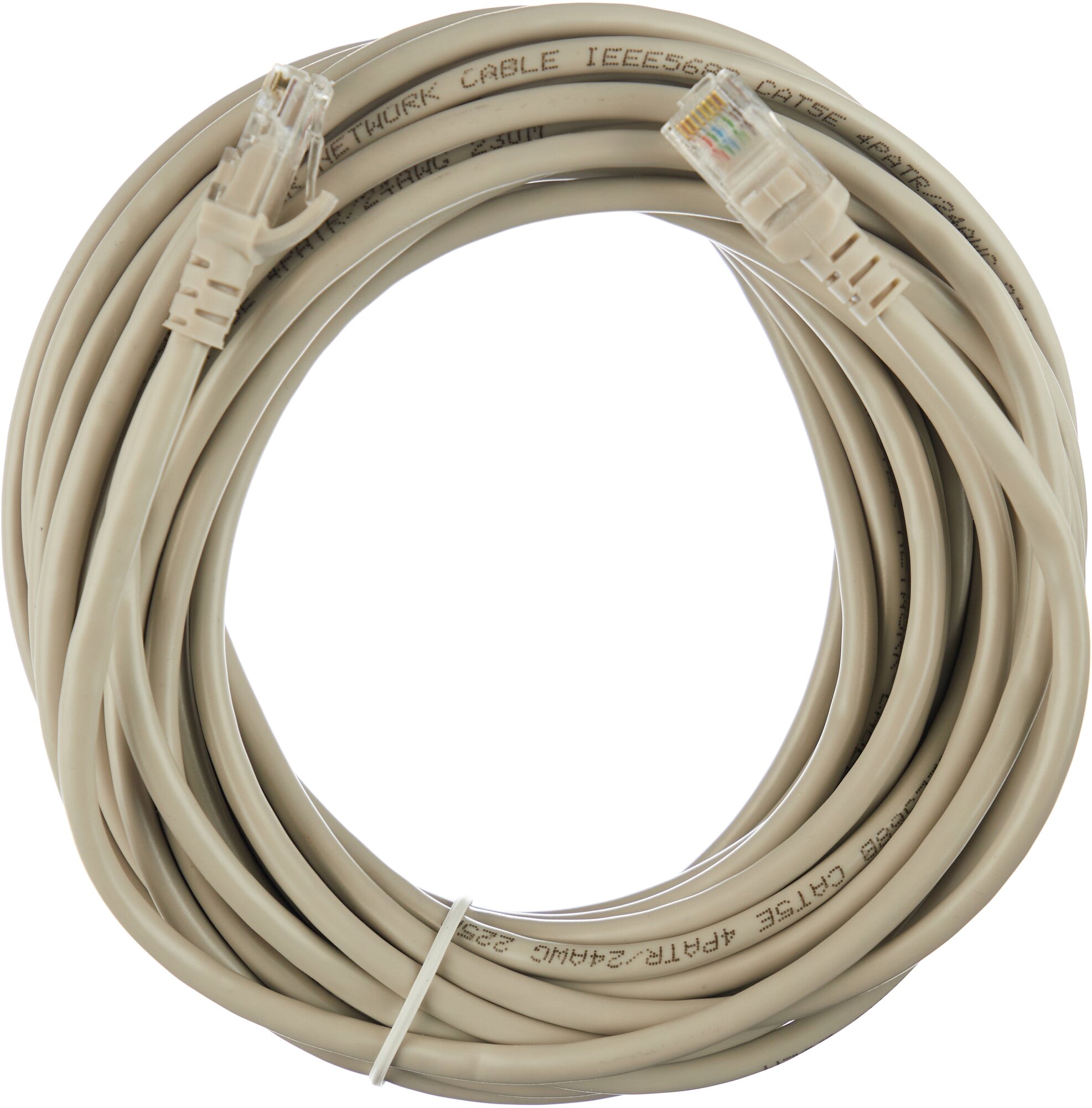 Патч-корд Atcom UTP 10 m, литой, RJ45, Cat.5e, серый