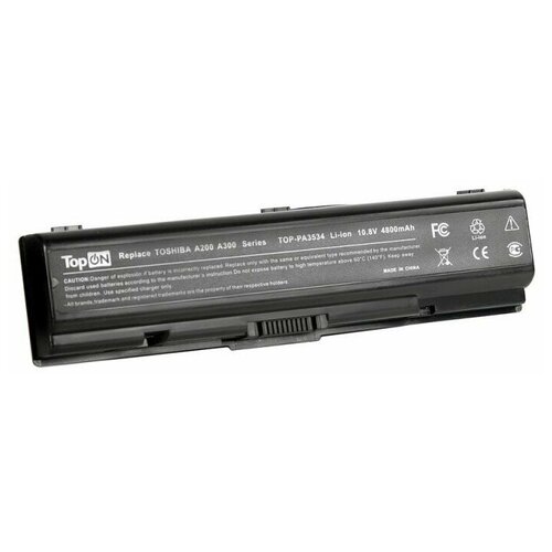 фото Аккумулятор для ноутбука topon toshiba satellite a200, a210, a300, a500, l200, l500, m200 series. 10.8v 4400mah 48wh. pn: pa3534u-1bas, pabas098.