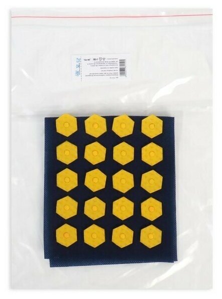 Ипликатор-коврик, основа спанбонд, 40 модулей, 14 х 32 см, цвет тёмно-синий/жёлтый - фотография № 7