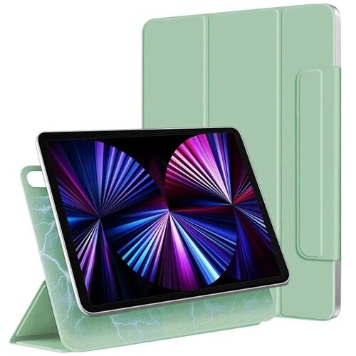 чехол книжка comma rider series double sides magnetic case with pencil slot для ipad pro 12 9 2022 цвет pink Чехол-книжка Comma Rider Series Double Sides Magnetic Case with Penсil slot для iPad Pro 12.9 (2022) (Цвет: Light Green)
