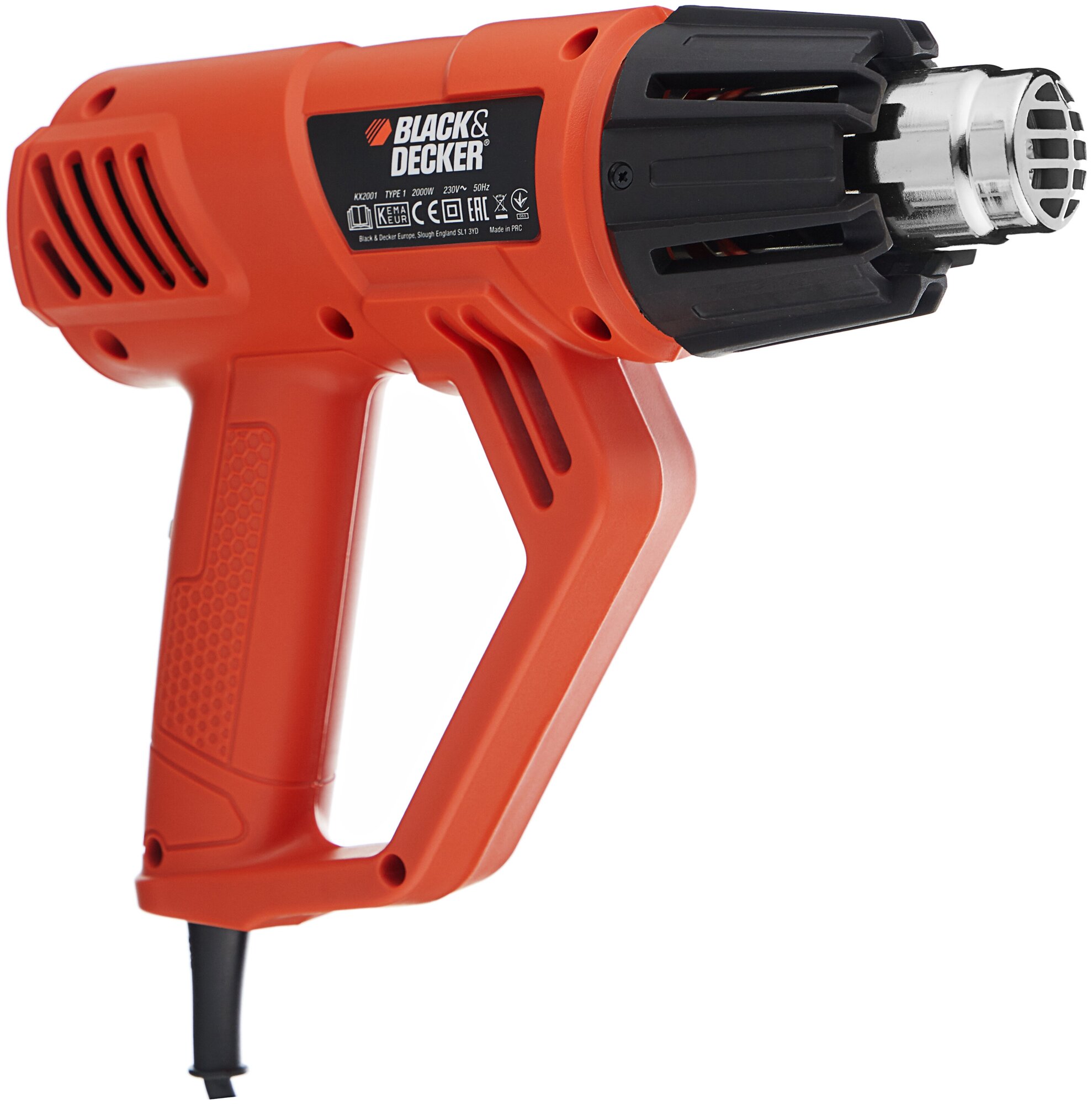 Пистолет горячего воздуха BLACK+DECKER KX2001, 2000 Вт, 600 °C, 650 л/м