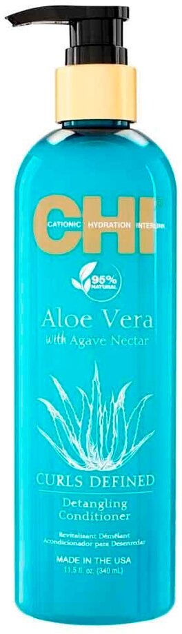 Chi Aloe Vera with Agava Nectar Detangling Conditioner - Чи Алое Вера Агава Нектар Детанглинг Кондиционер для облегчения расчесывания, 340 мл -