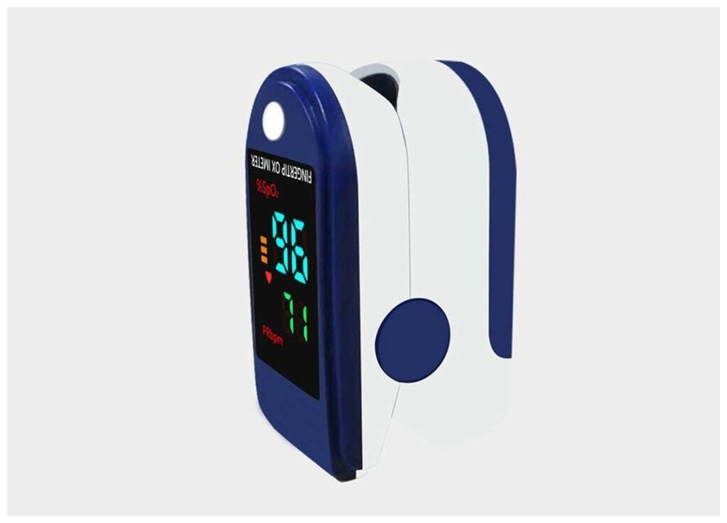 Портативный Пульсоксиметр на палец Fingertip Pulse Oximeter LK88 оригинал синий